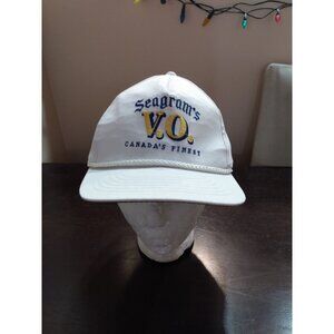 Vintage Seagram's Whiskey Snapback Hat Canada's Finest 80s 90s Trucker Rope